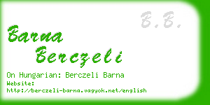 barna berczeli business card
